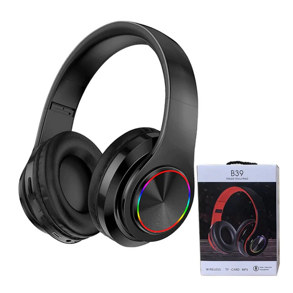 Audífonos Inalámbricos Bluetooth Auriculares Led microSD B39 - Image 3