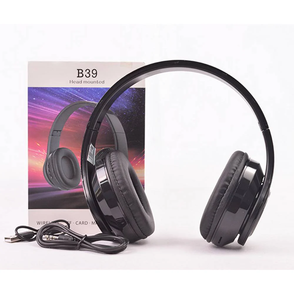 Audífonos Inalámbricos Bluetooth Auriculares Led microSD B39 - Image 6