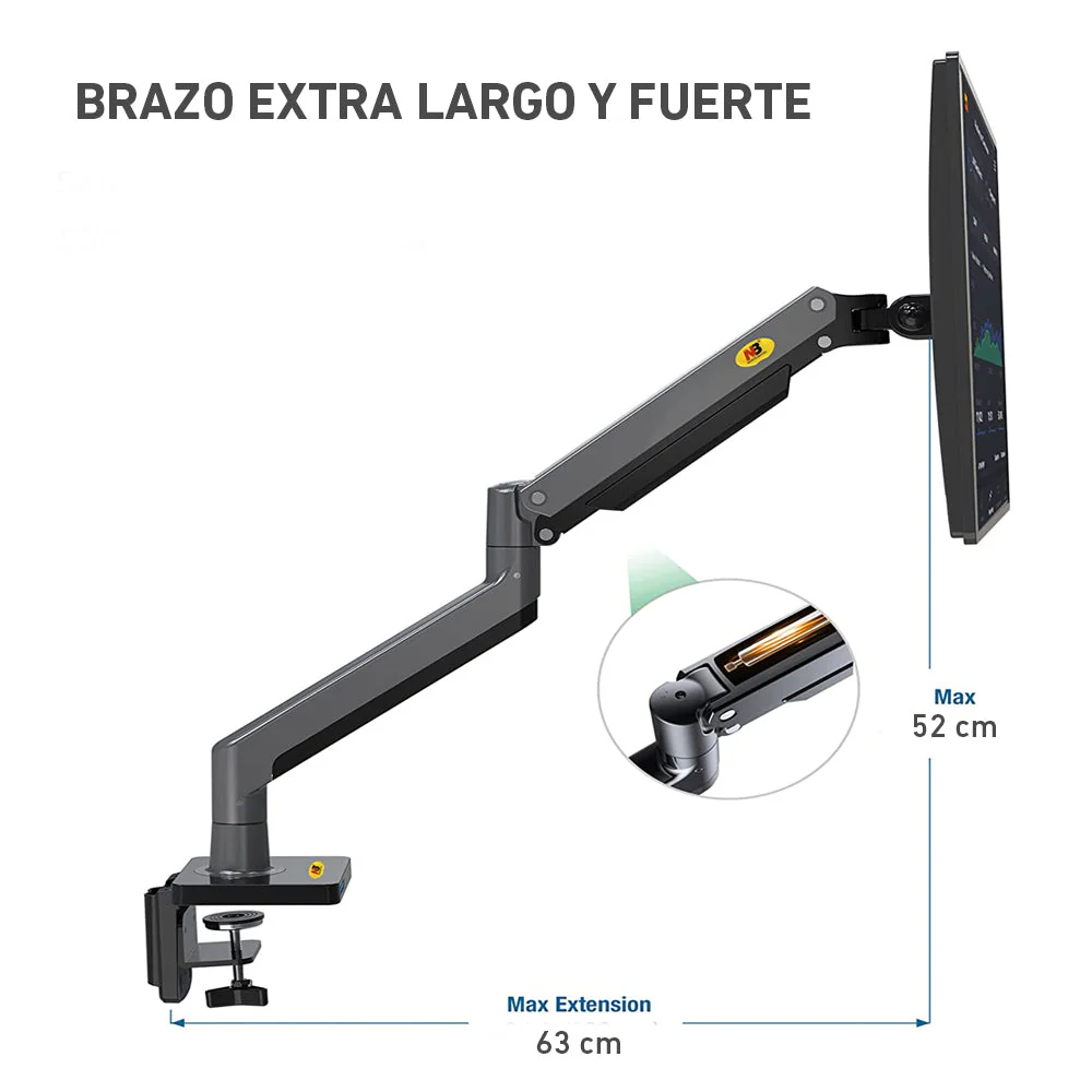 Brazo soporte rack giratorio de Monitor TV 22" a 40" USB North Bayou G40 - Image 5
