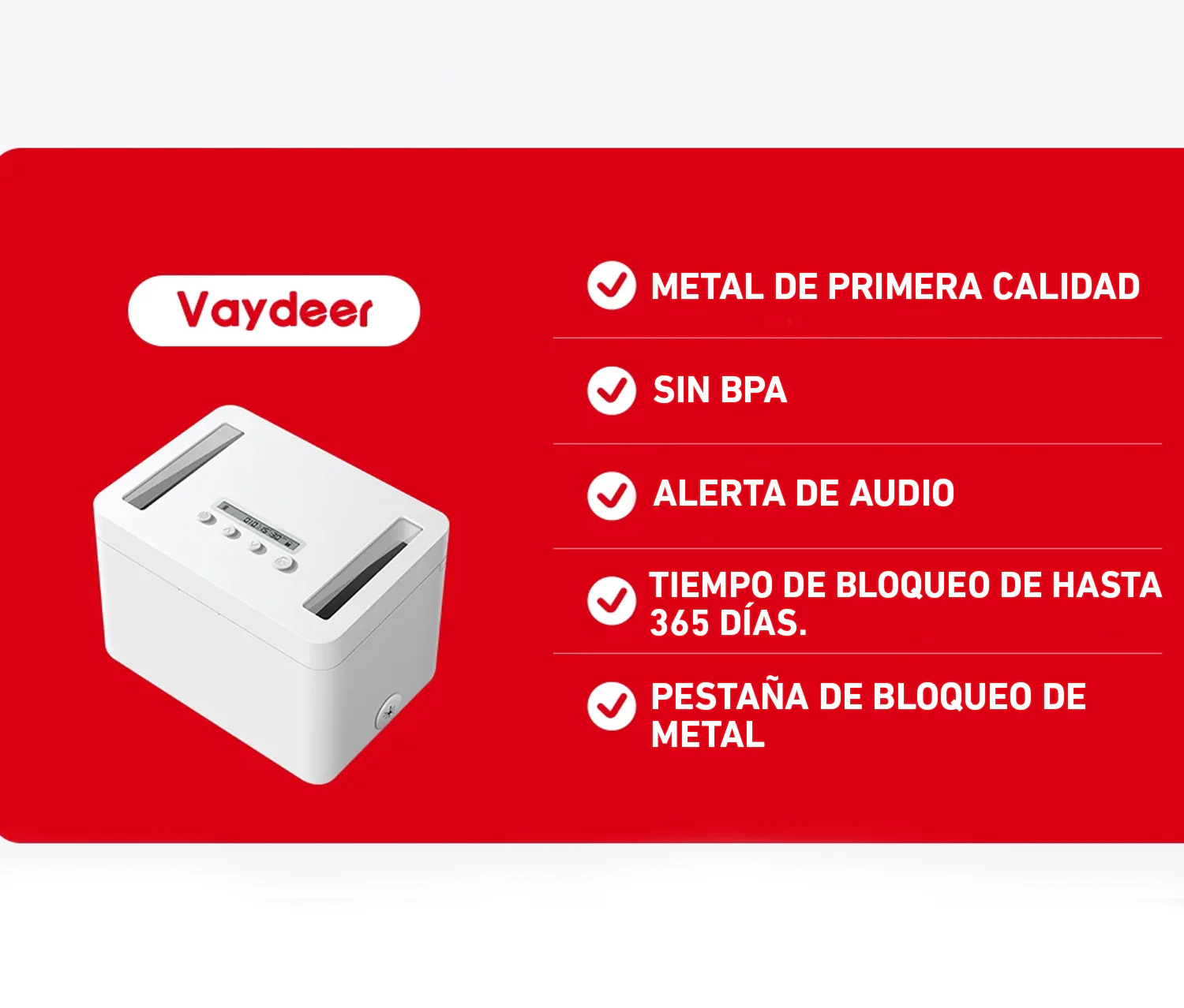 Caja de bloqueo con temporizador de metal Vaydeer LB1011 - Image 4