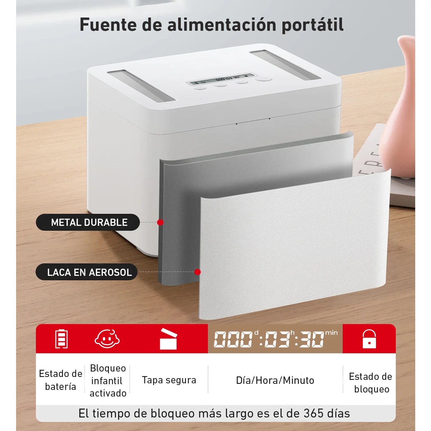 Caja de bloqueo con temporizador de metal Vaydeer LB1011 - Image 5