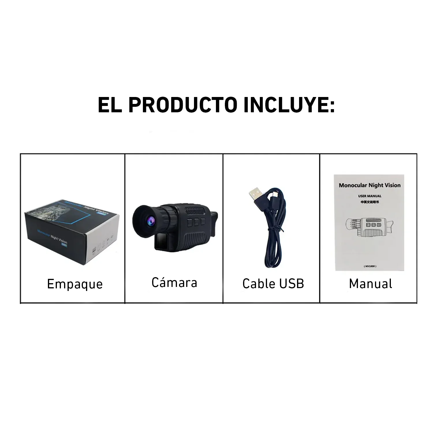 Cámara monocular NV100 visión nocturna 4K zoom 5X telescopio - Image 6