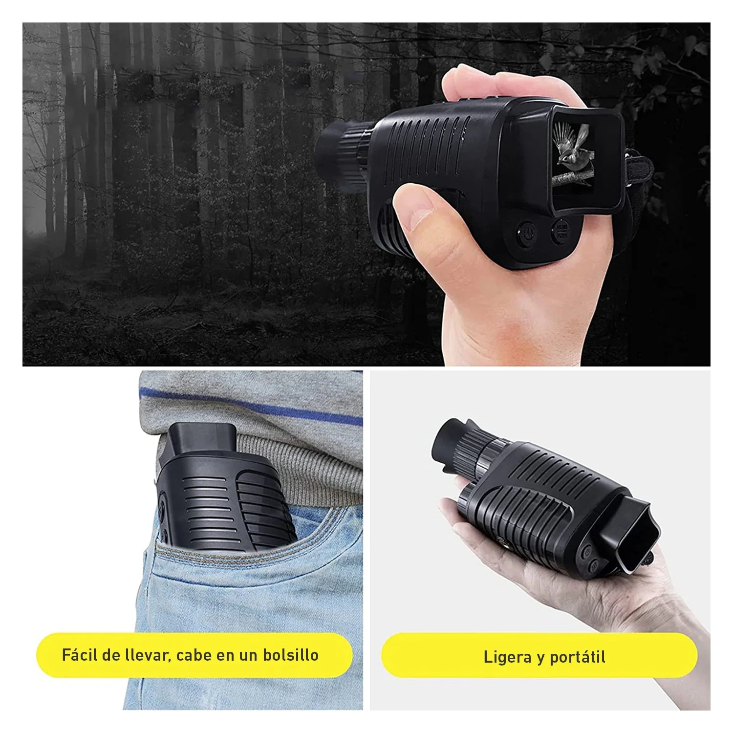 Cámara Monocular NVR7 Visión Nocturna 1080p Zoom Digital 5X telescopio - Image 3