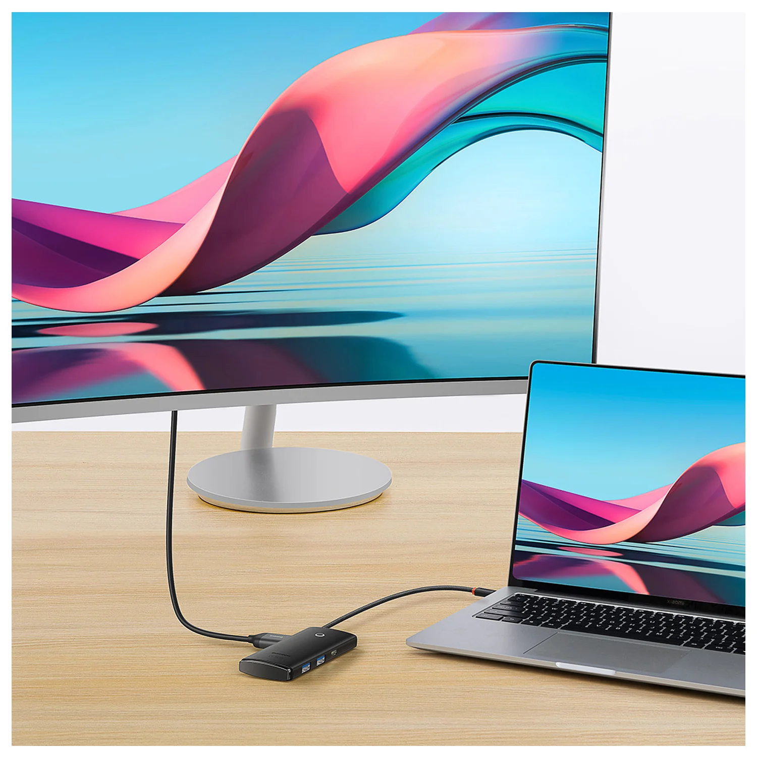 Adaptador Baseus Hub 6 en 1 Tipo C USB3.0 HDMI SD/TF WKQX050101 - Image 4