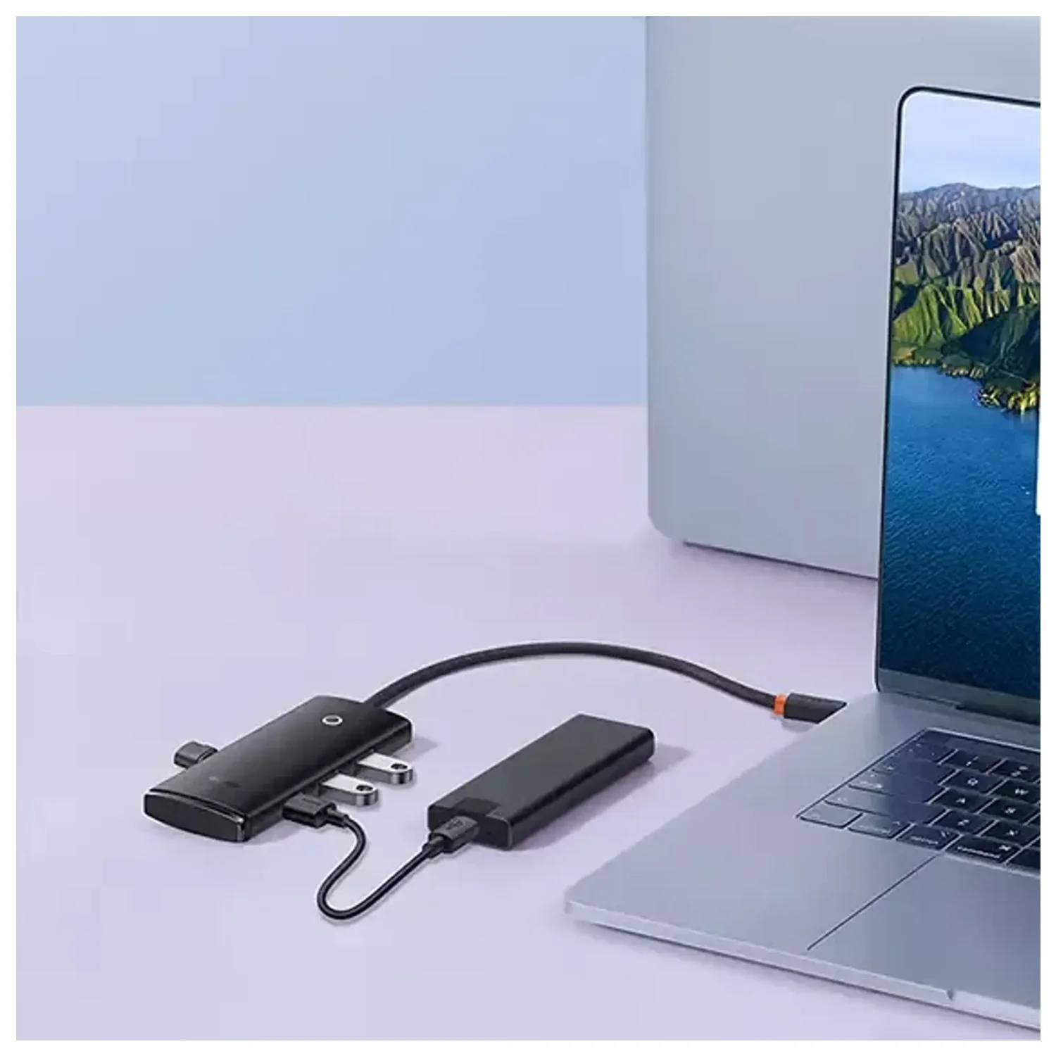 Adaptador Baseus Hub 6 en 1 Tipo C USB3.0 HDMI SD/TF WKQX050101 - Image 5