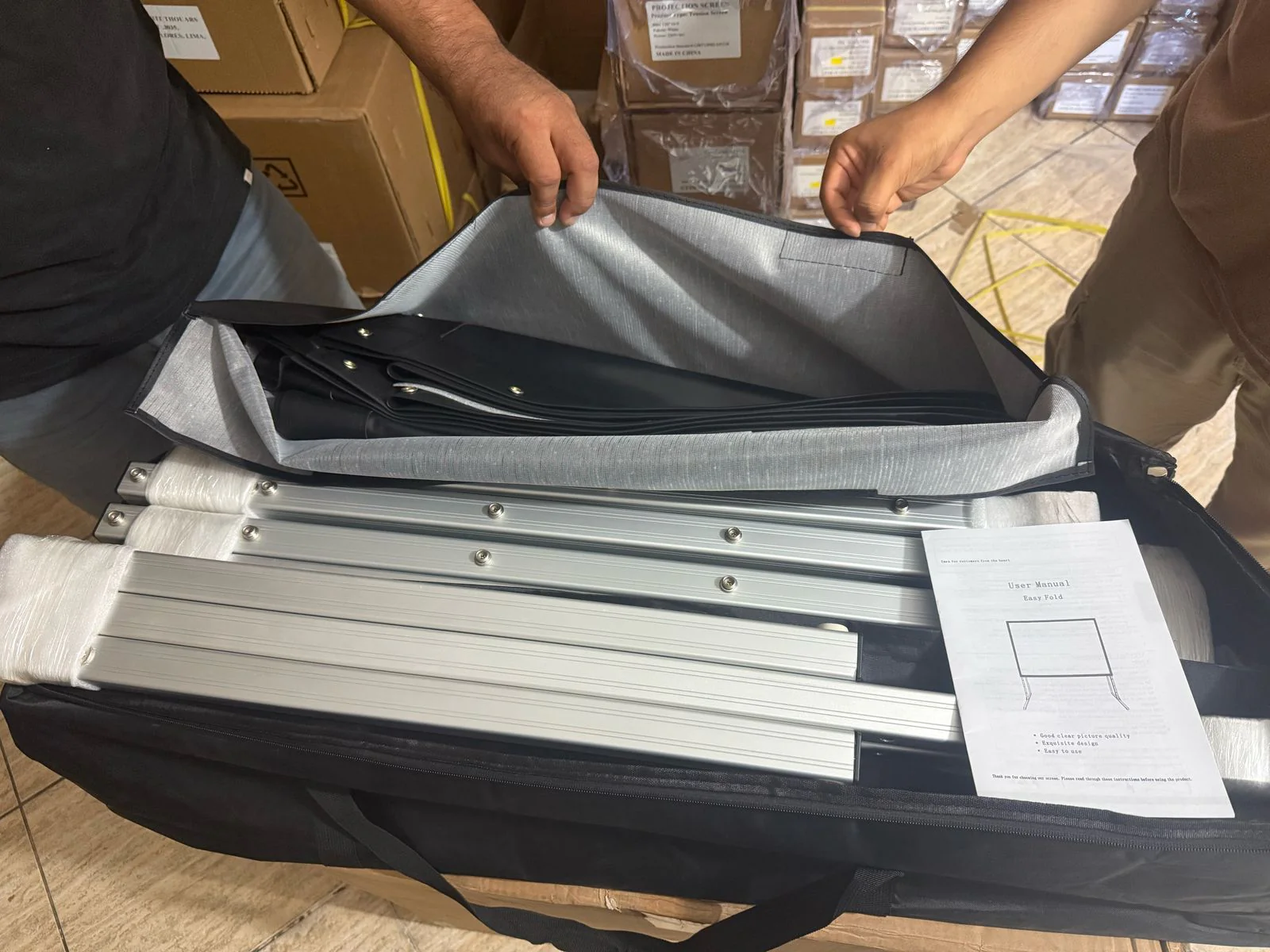 Pantalla ecran fast fold 120 pulgadas proyección frontal 2.44x1.83m - Image 5