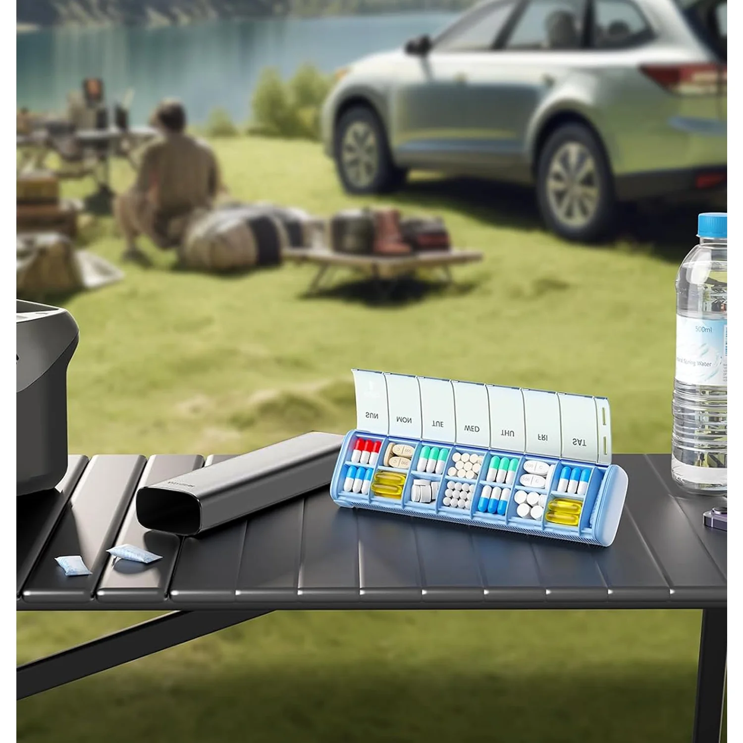 Pastillero diario Vaydeer organizador de pastillas Aluminio PB1012 - Image 6