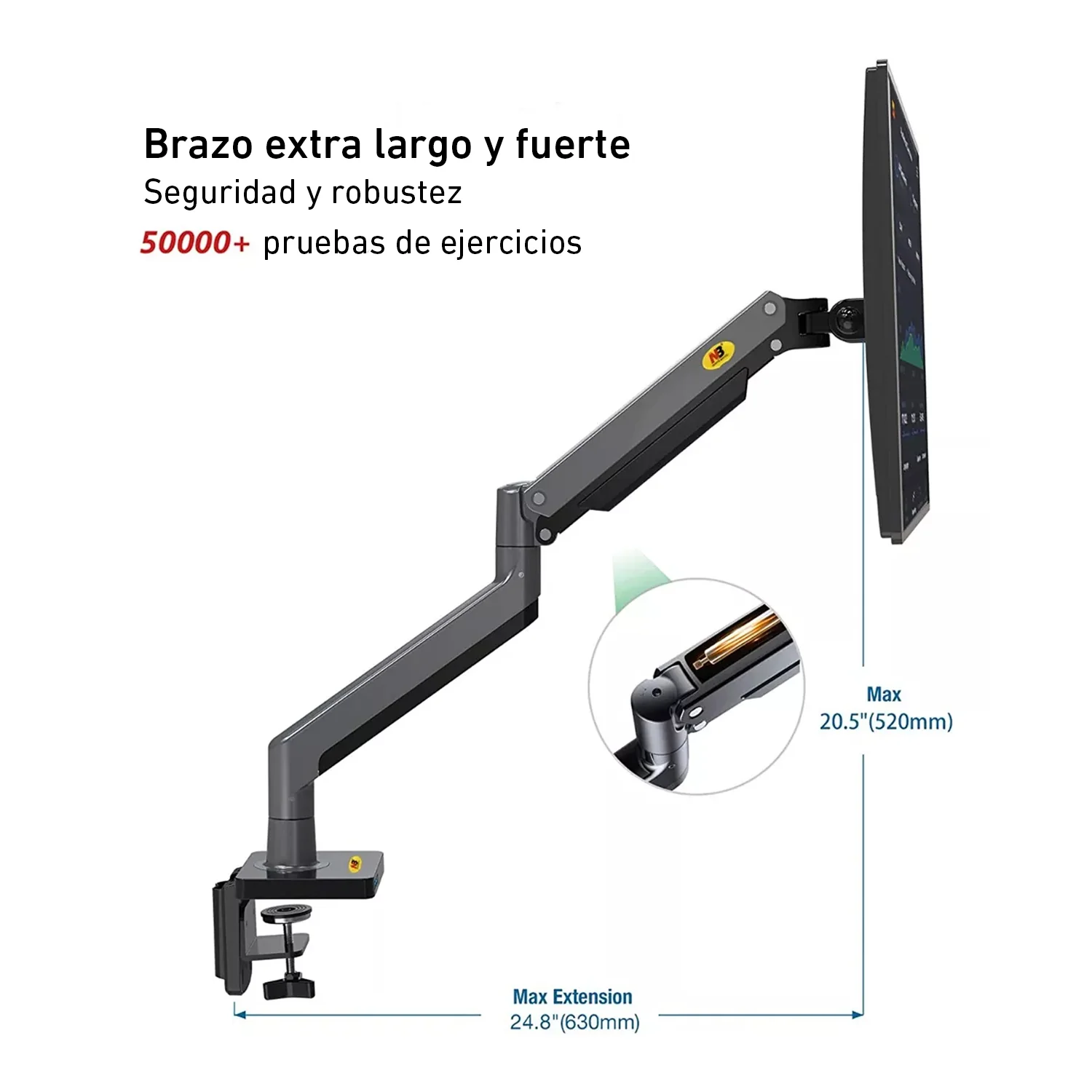 Brazo soporte rack giratorio de Monitor TV 22" a 40" USB North Bayou G45 - Image 3