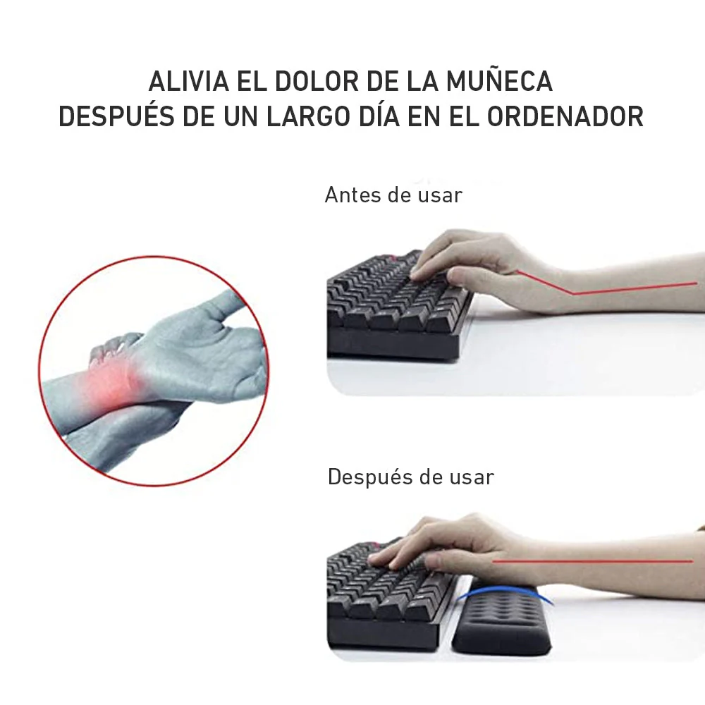 Reposamuñecas ergonómica para teclado Vaydeer STA031 - Image 3