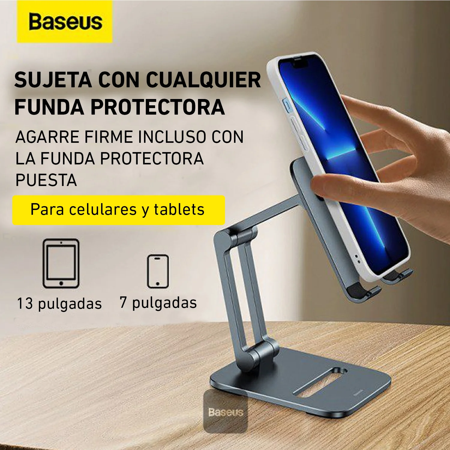 Soporte de celular Baseus LUSZ000013 Aluminio 2 ejes plegable portátil - Image 4