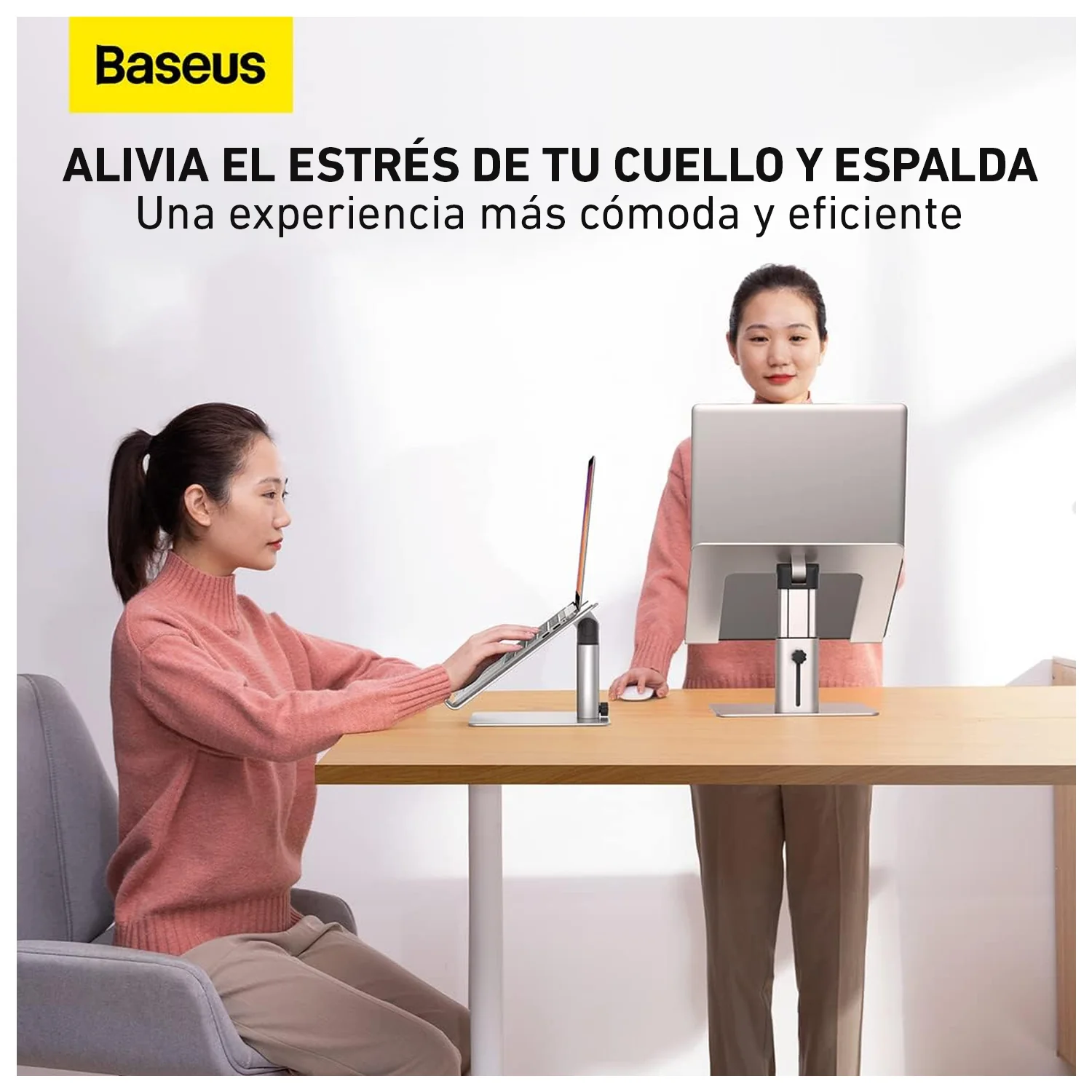 Soporte metálico ajustable para laptop Baseus LUJS000012 - Image 5