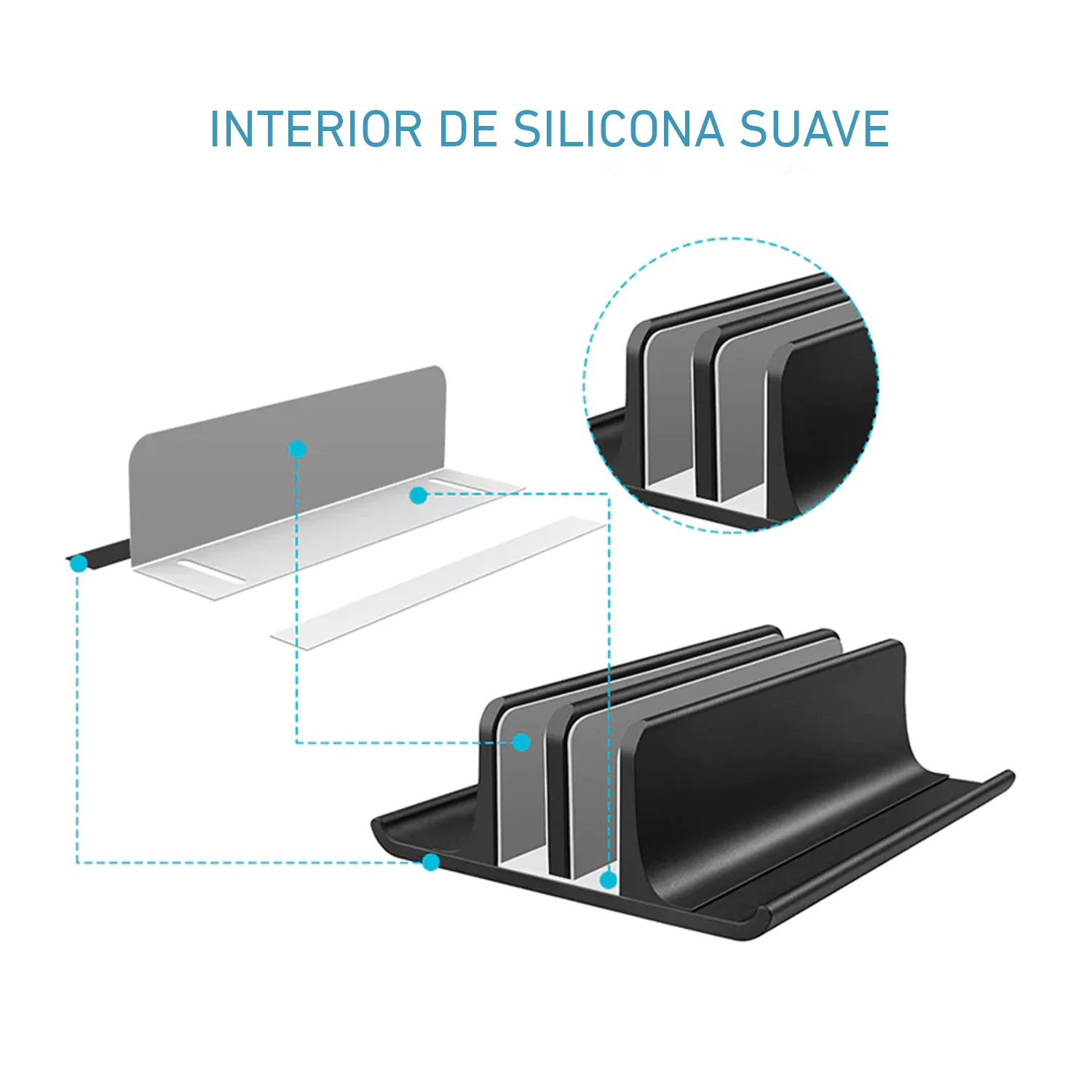 Soporte vertical de Aluminio Vaydeer SZ2043C para laptop, tablet y celular - Image 3